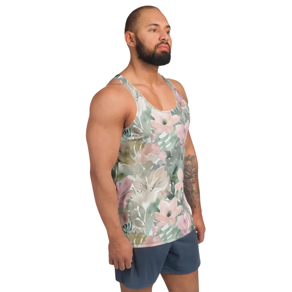Sage Blossom on Men's Tank Top — Right Front