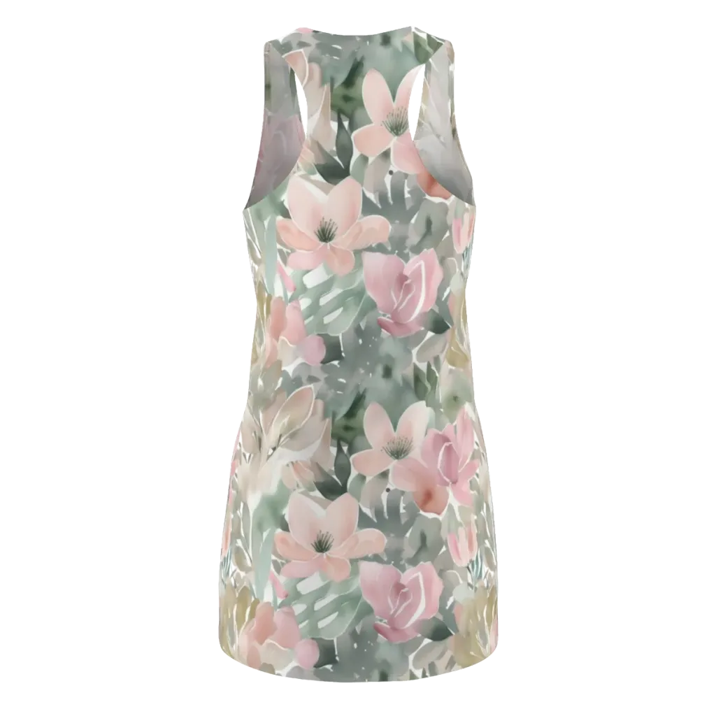 Sage Blossom on Racerback Dress — Back