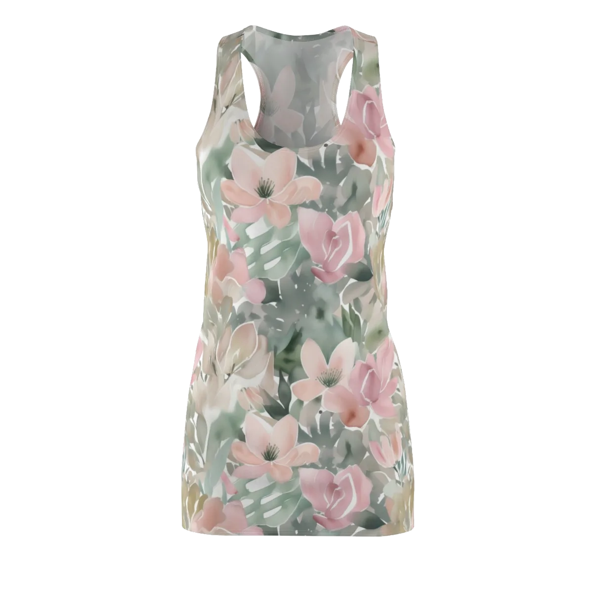 Sage Blossom on Racerback Dress — Front