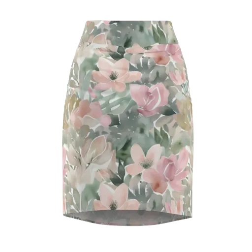Sage Blossom on a Pencil Skirt