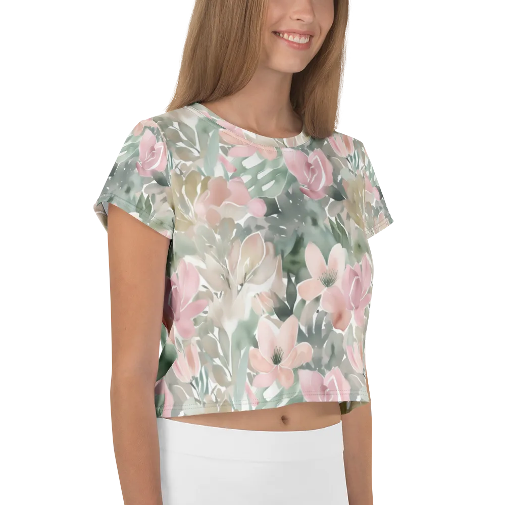 Sage Blossom on Crop Tee — Right