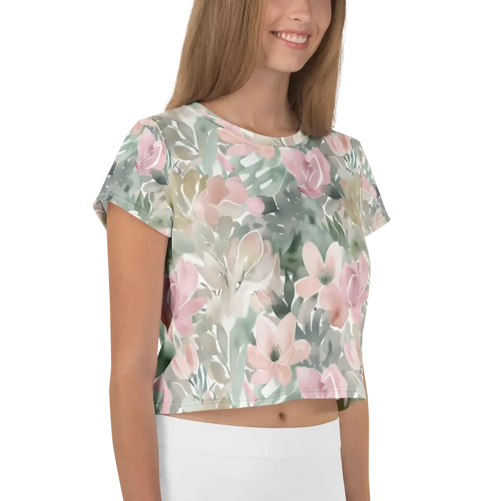 Sage Blossom on Crop Tee — Right