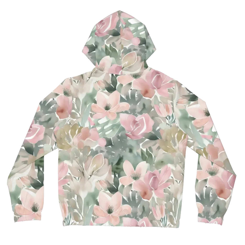 Sage Blossom on Women's Full-Zip Hoodie — Back