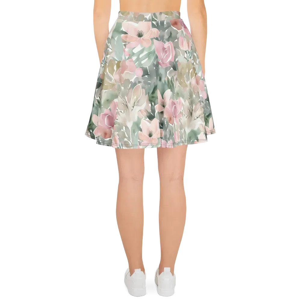 Sage Blossom on Skater Skirt — Back