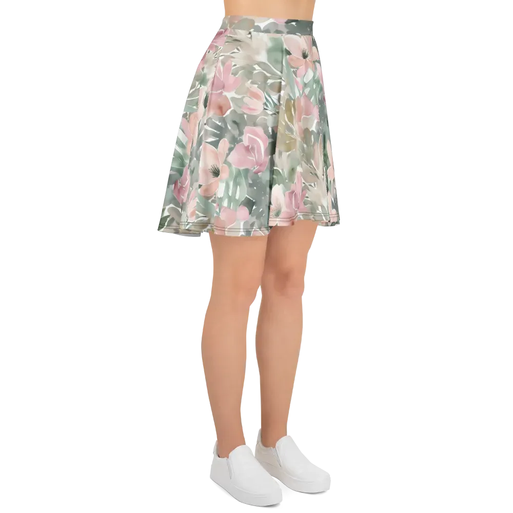 Sage Blossom on Skater Skirt — Right