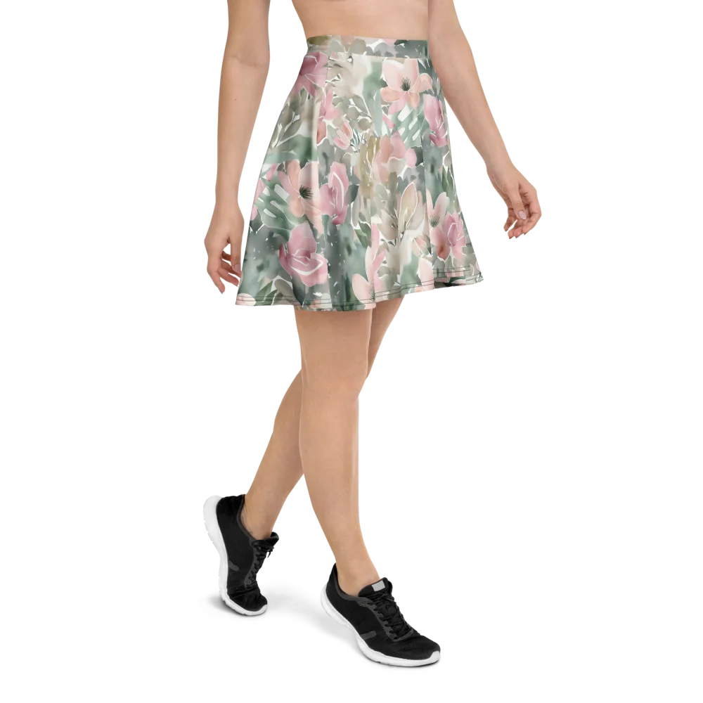 Sage Blossom on Skater Skirt — Right