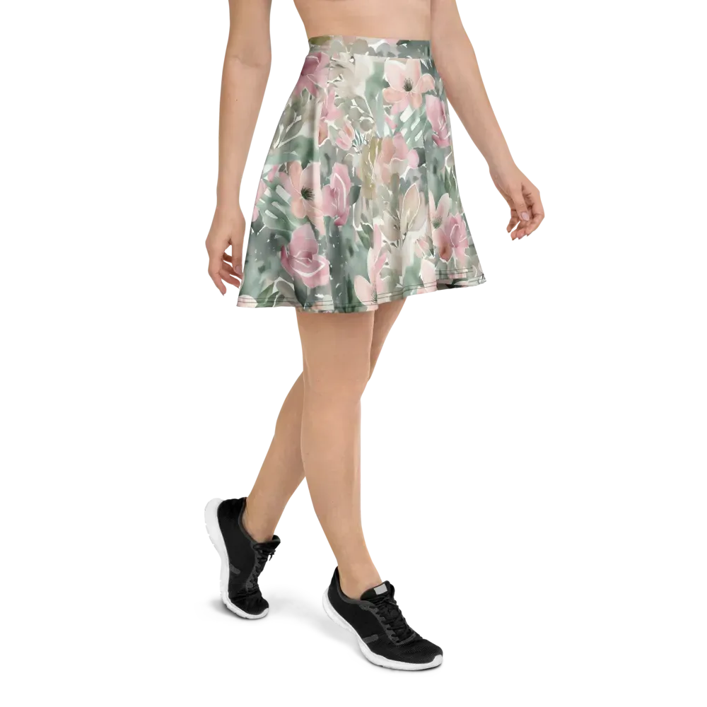 Sage Blossom on Skater Skirt — Right