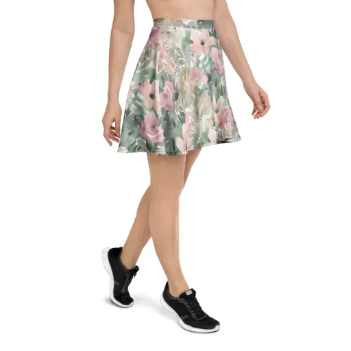 Sage Blossom on a Skater Skirt