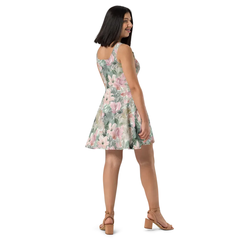 Sage Blossom on Skater Dress — Right