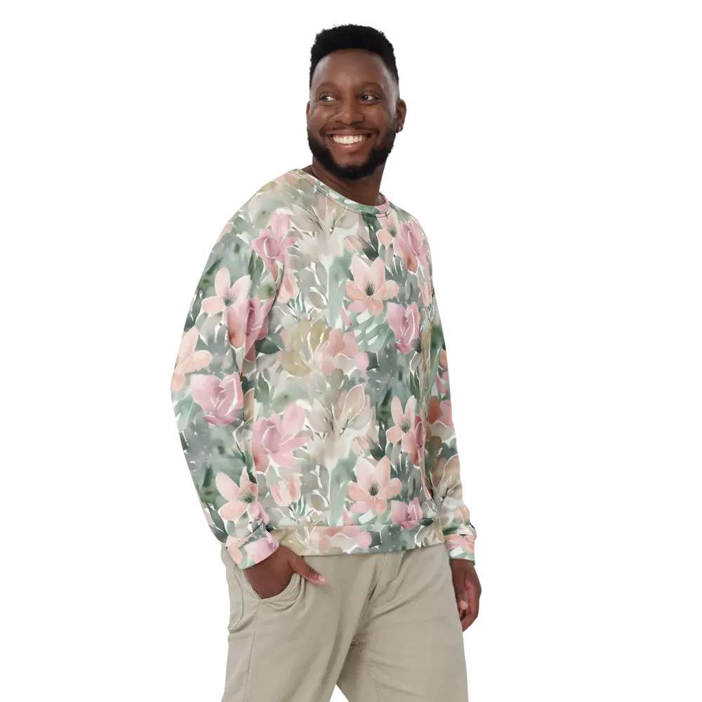 Sage Blossom on Sweatshirt — Front