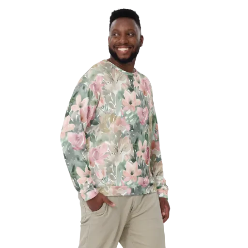 Sage Blossom on a Sweatshirt