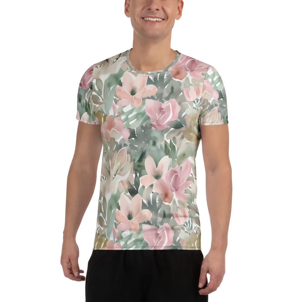 Sage Blossom on Men's Athletic T-Shirt — Front