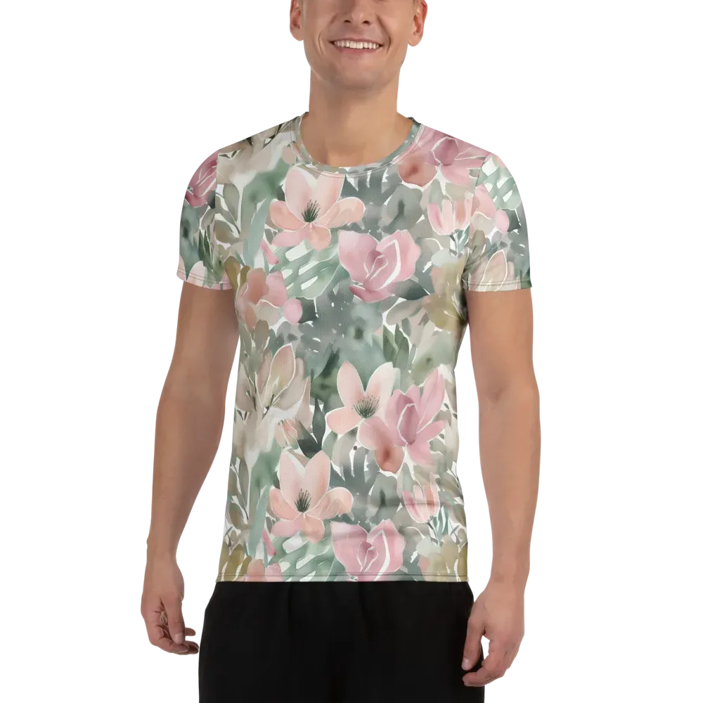 Sage Blossom on Men's Athletic T-Shirt — Front