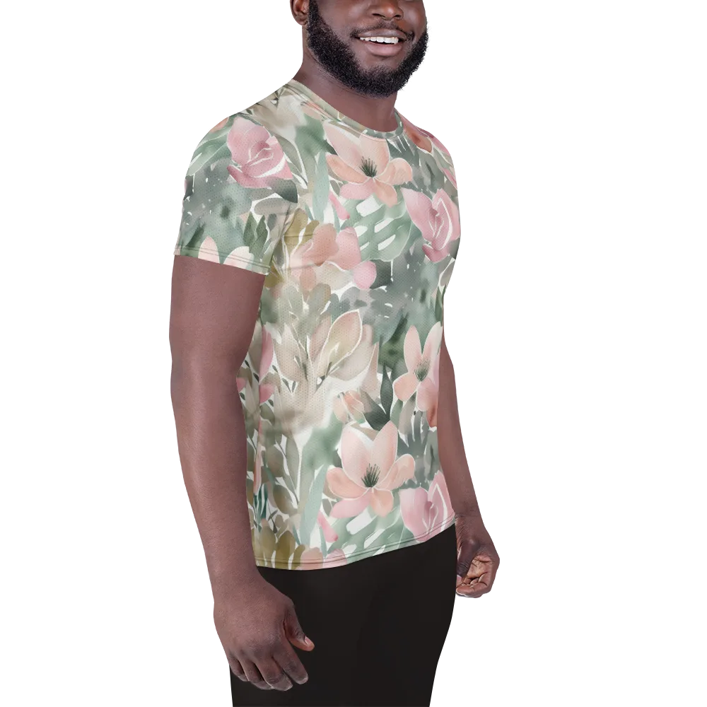 Sage Blossom on Men's Athletic T-Shirt — Right