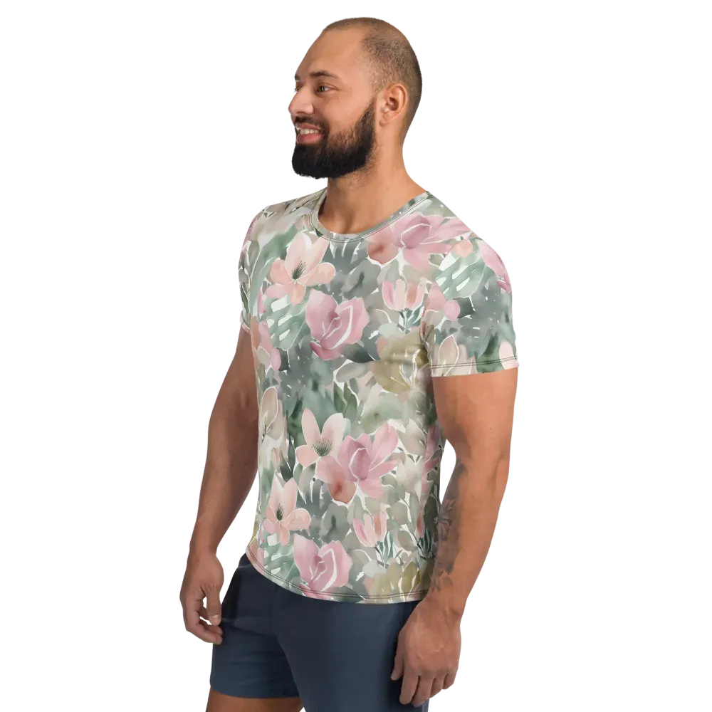 Sage Blossom on Men's Athletic T-Shirt — Left