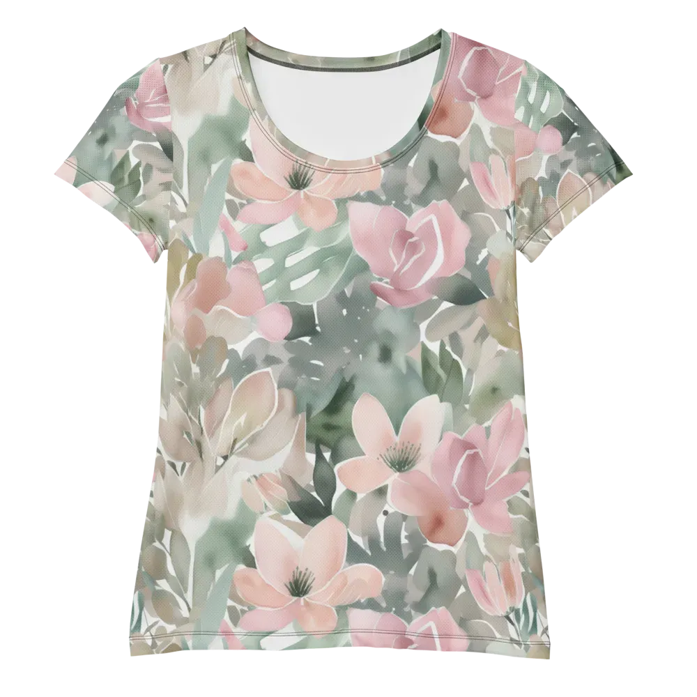 Sage Blossom on Women's Athletic T-Shirt — Front