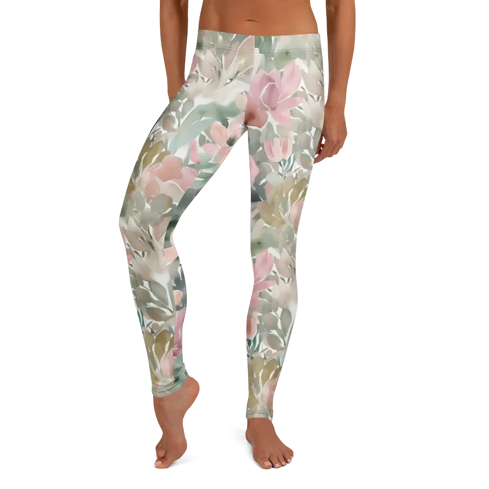 Sage Blossom on Leggings — Front