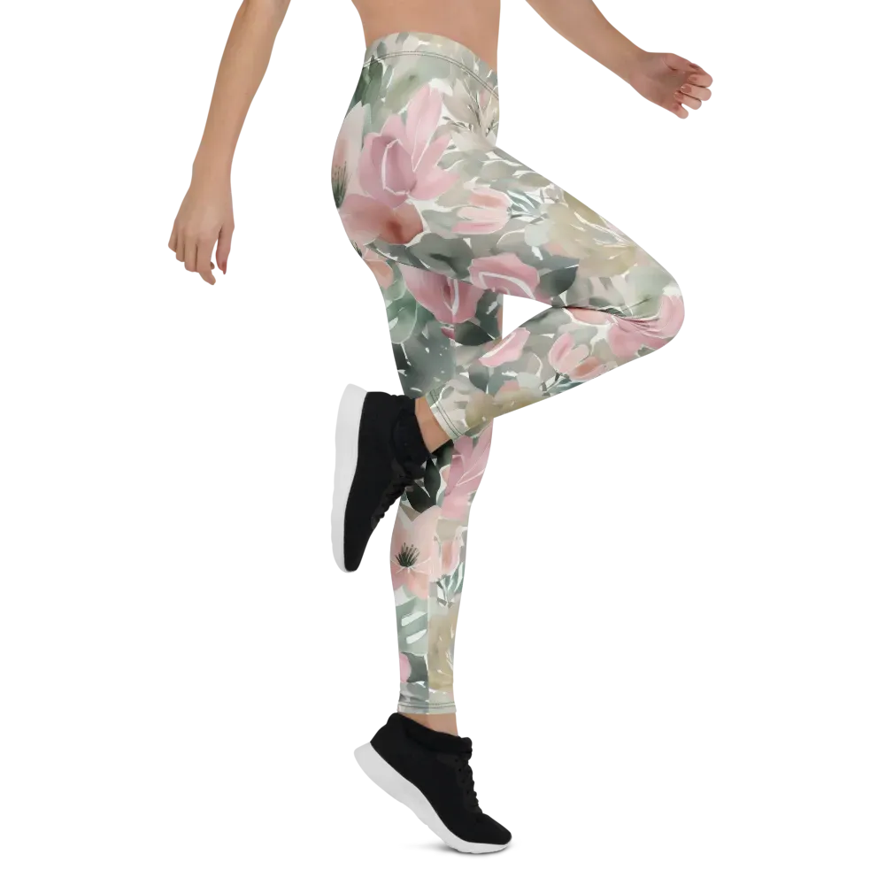 Sage Blossom on Leggings — Right