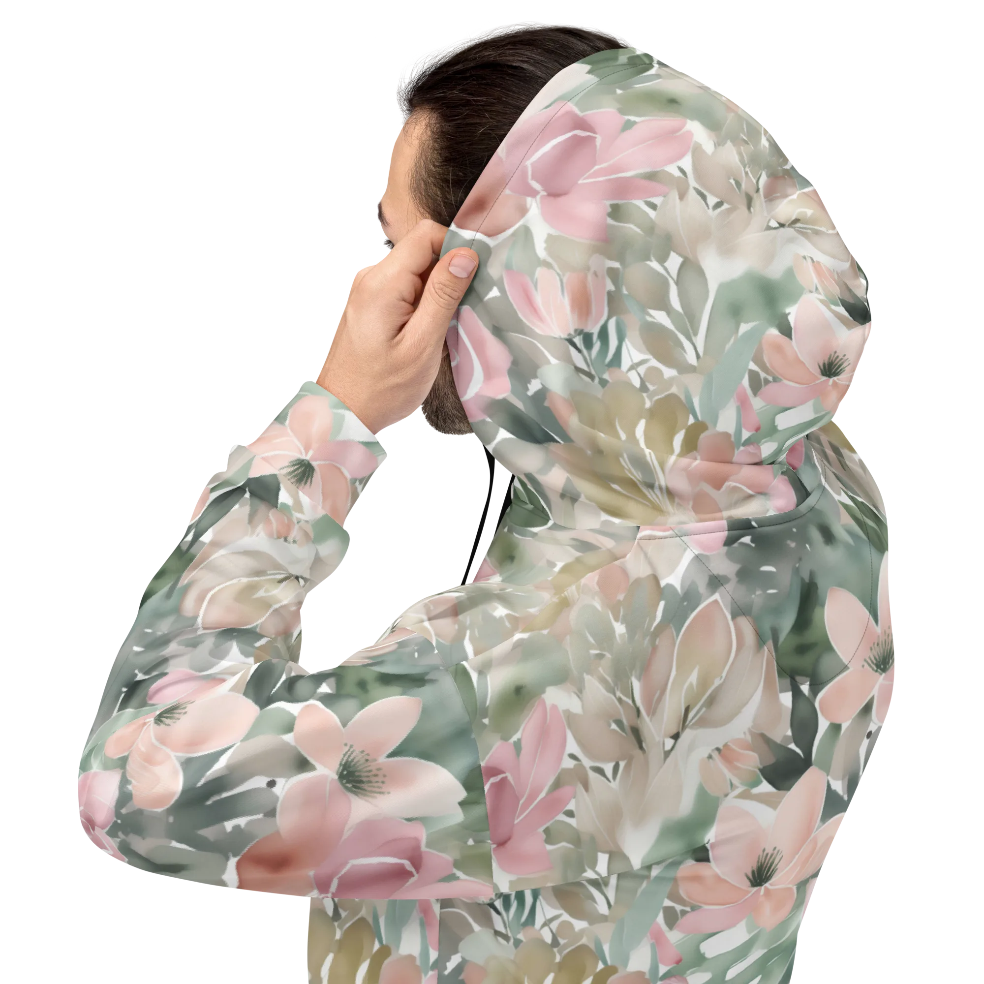 Sage Blossom on Hoodie — Back