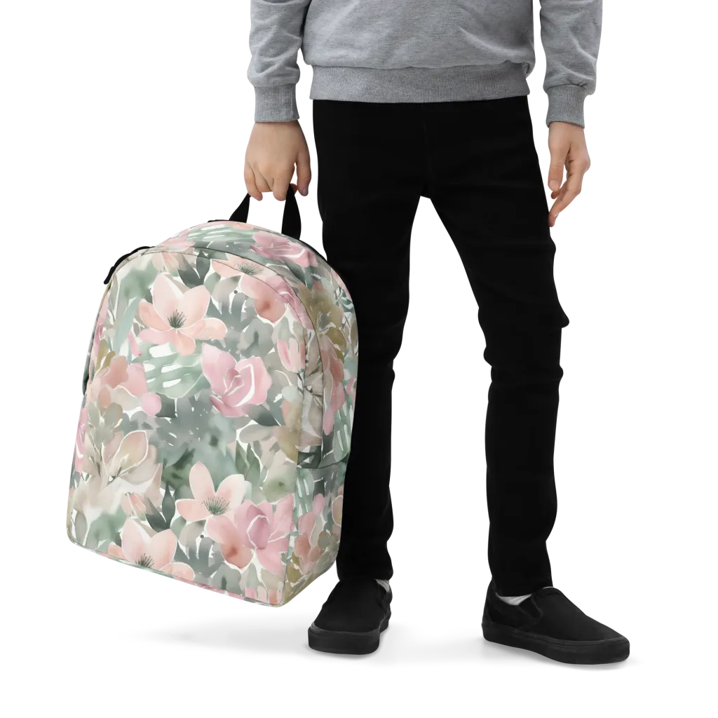 Sage Blossom on Minimalist Backpack — Zoomed-in