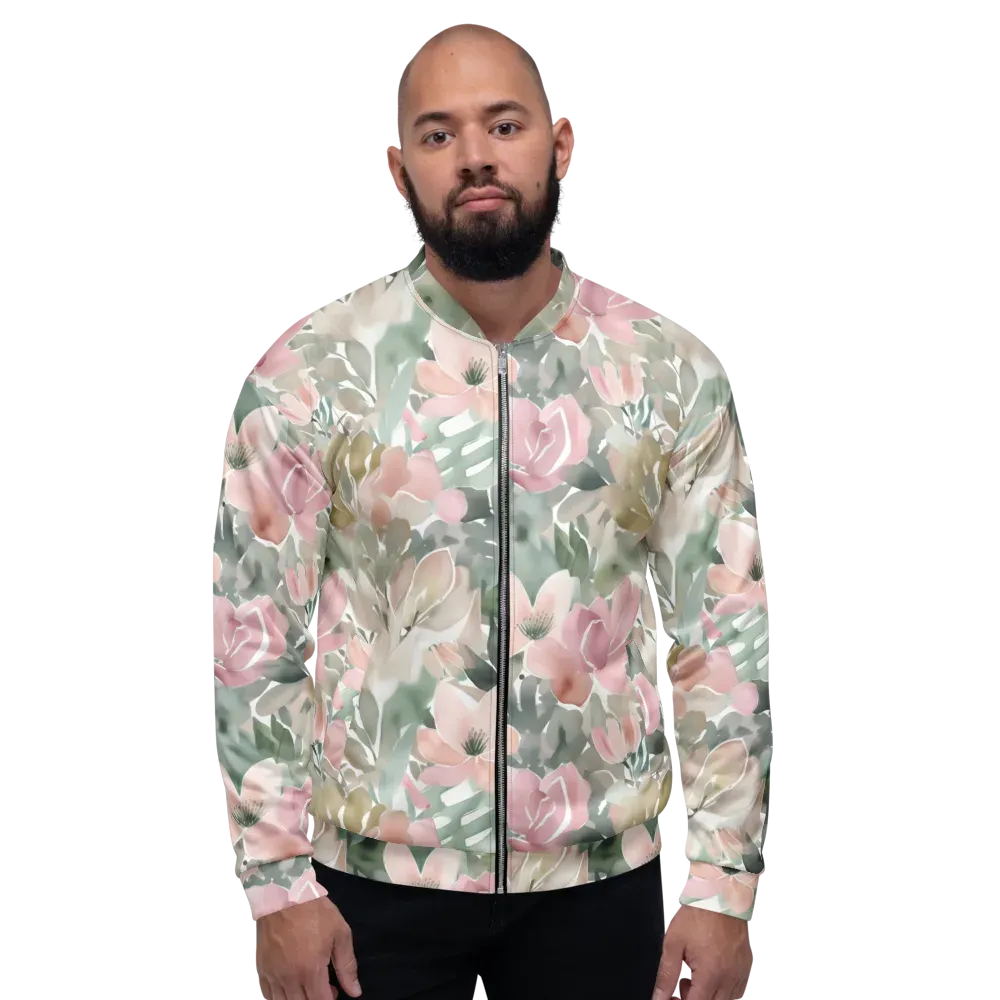 Sage Blossom on Bomber Jacket — Front