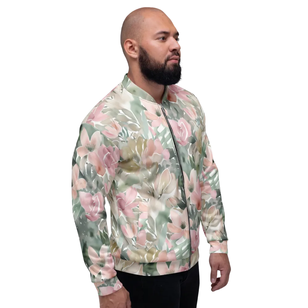 Sage Blossom on Bomber Jacket — Right