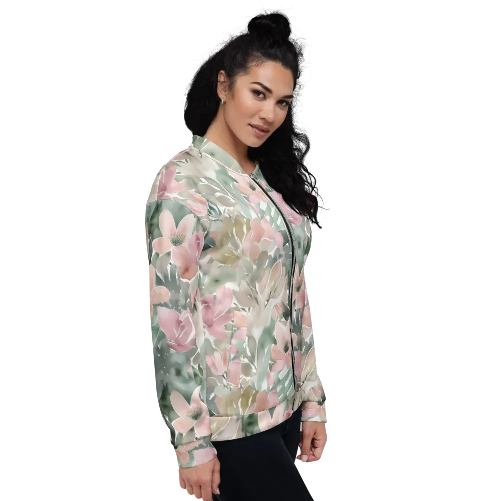 Sage Blossom on Bomber Jacket — Right