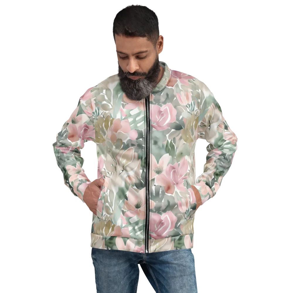 Sage Blossom on Bomber Jacket — Front