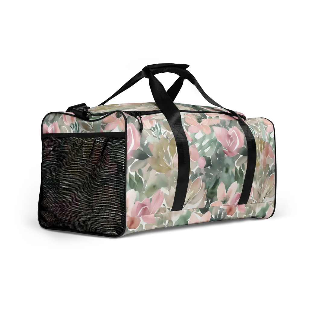 Sage Blossom on Duffle Bag — Right Front
