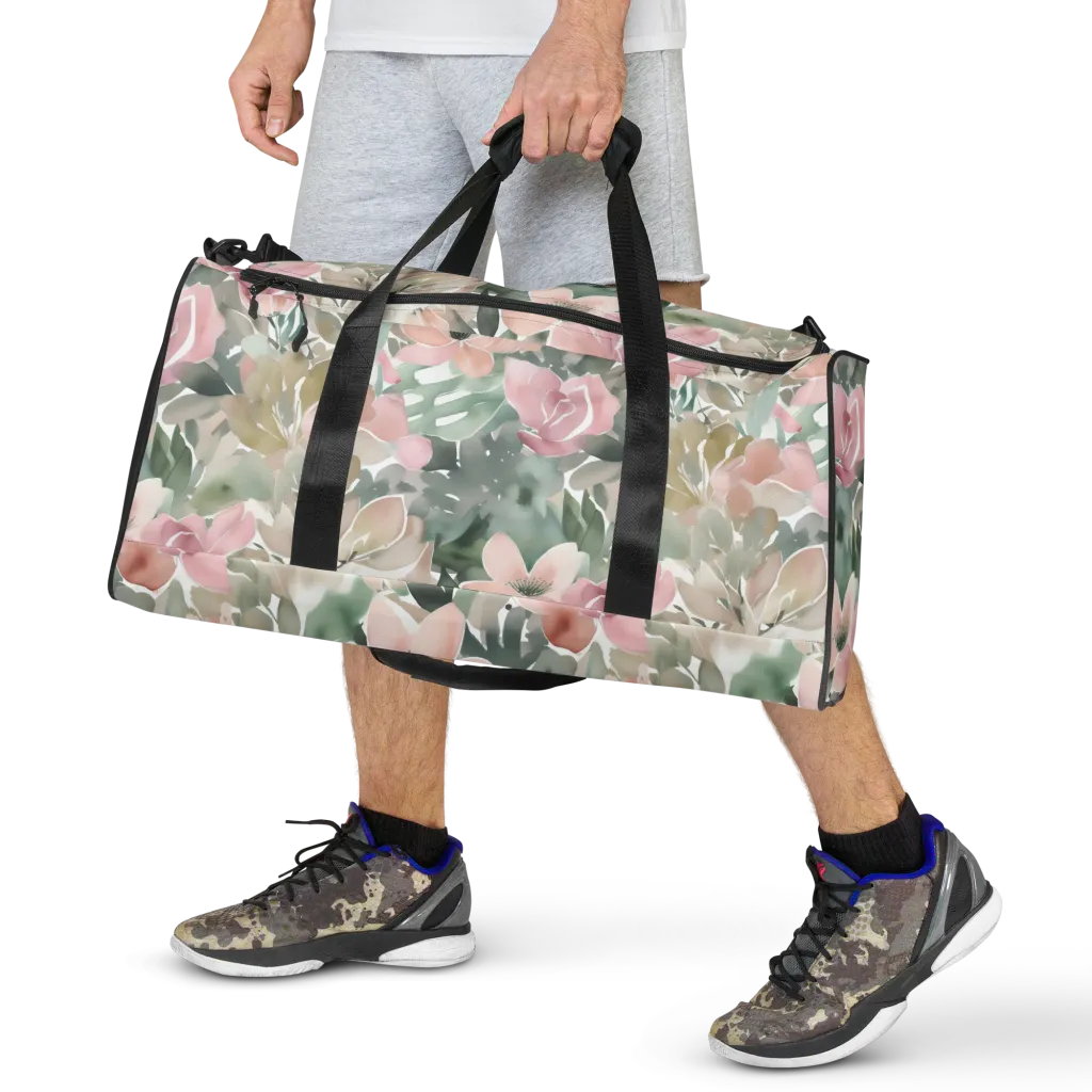 Sage Blossom on Duffle Bag — Front
