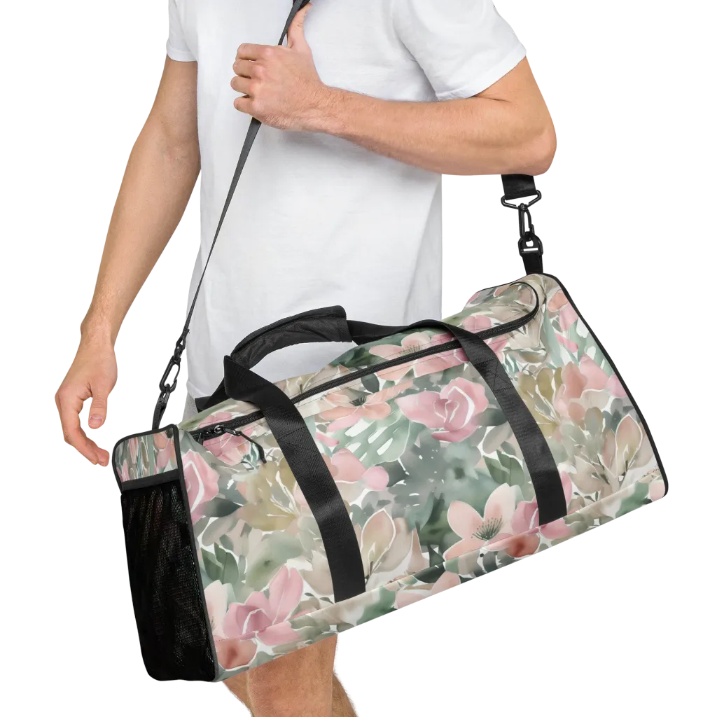 Sage Blossom on Duffle Bag — Right Front