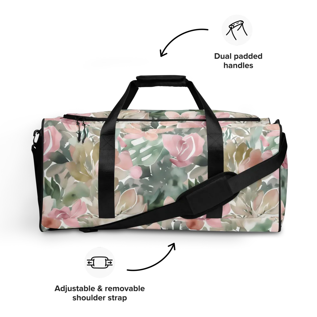 Sage Blossom on Duffle Bag — Front