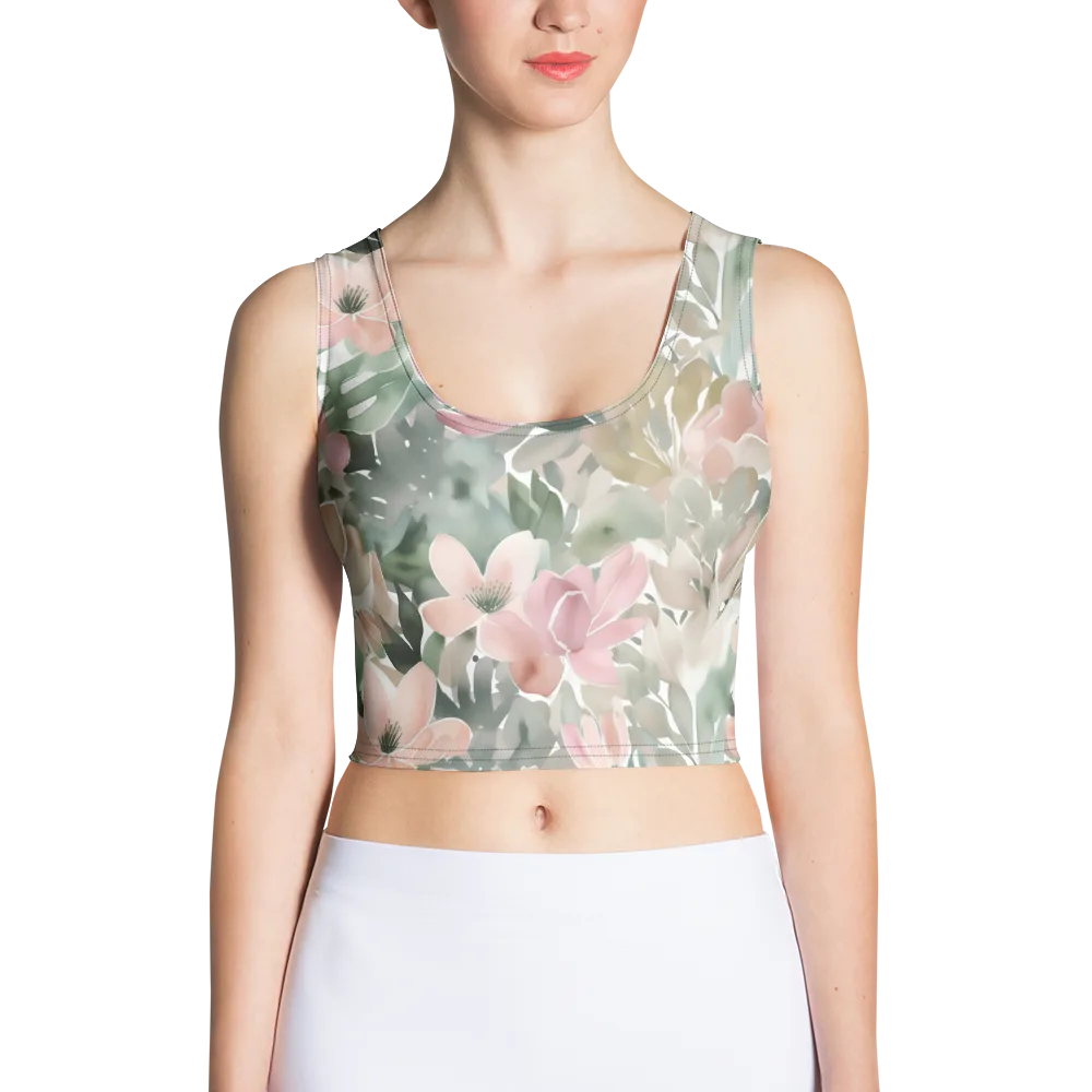 Sage Blossom on Crop Top — Front