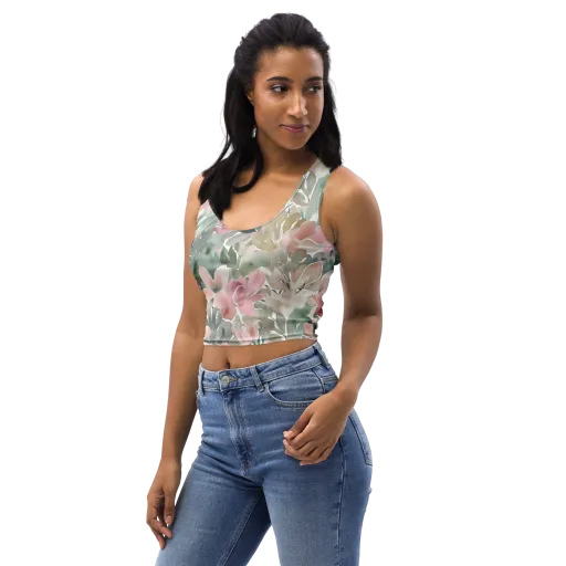 Sage Blossom on a Crop Top