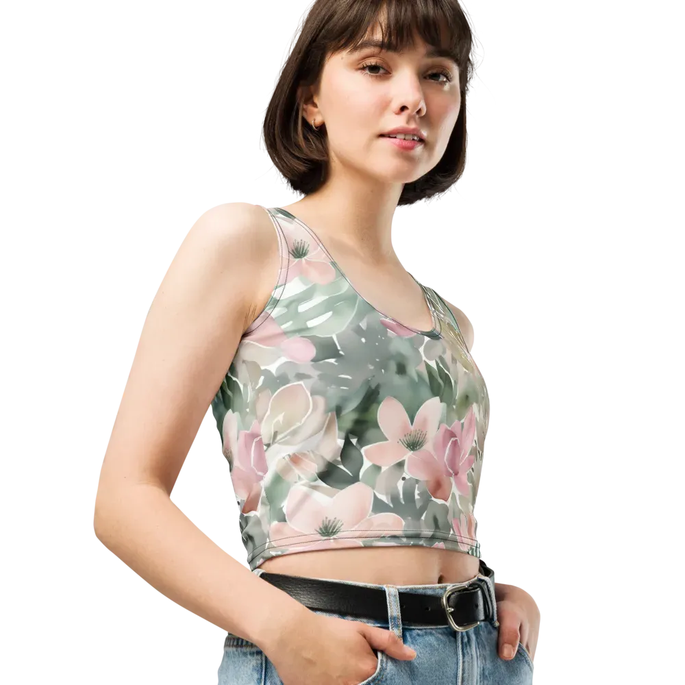 Sage Blossom on Crop Top — Right Front