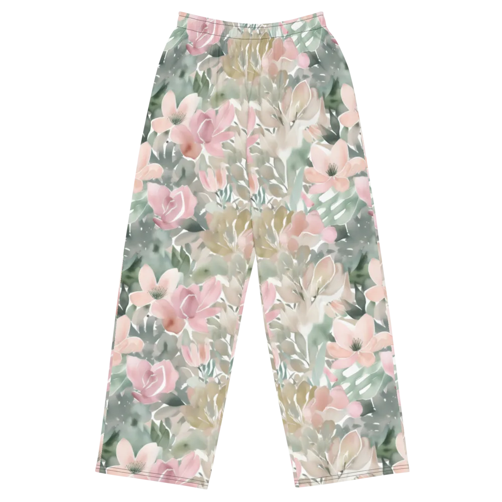 Sage Blossom on Wide-Leg Pants — Front