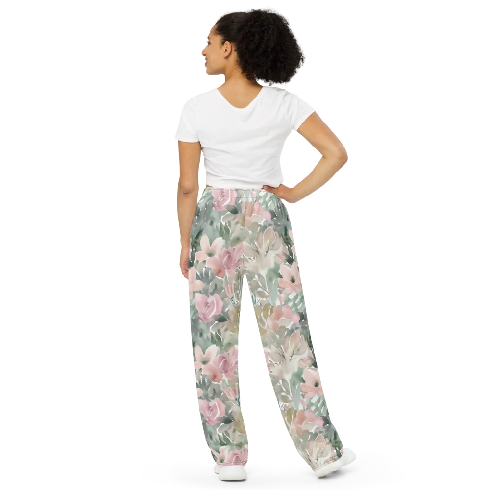 Sage Blossom on Wide-Leg Pants — Back
