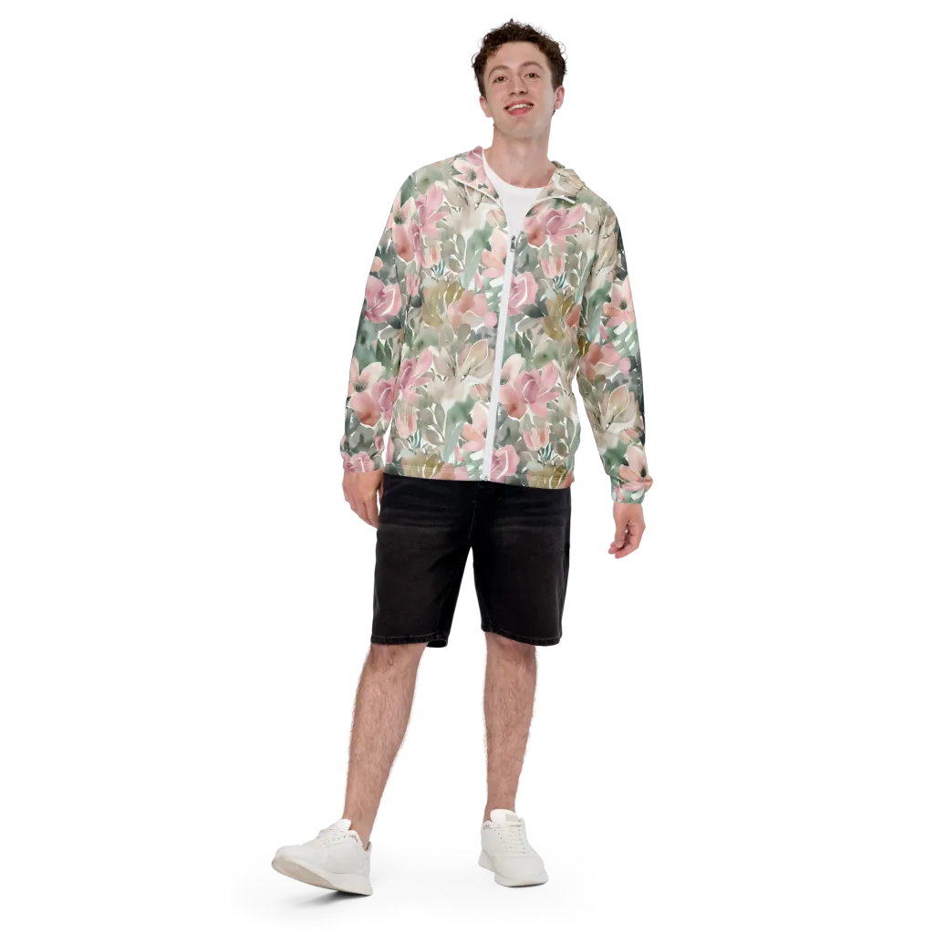 Sage Blossom on Men's Windbreaker — Front