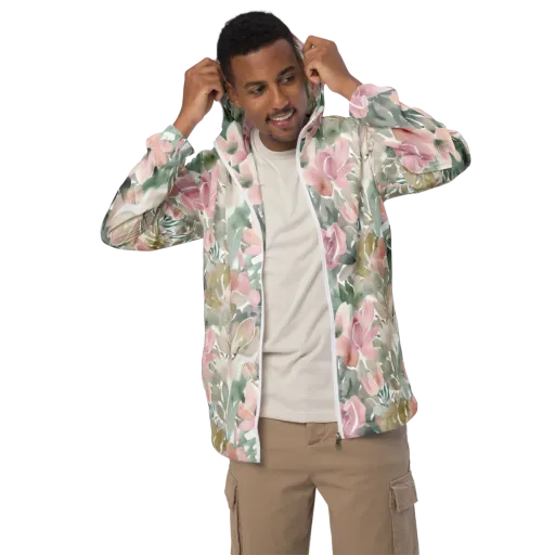 Sage Blossom on a Men's Windbreaker