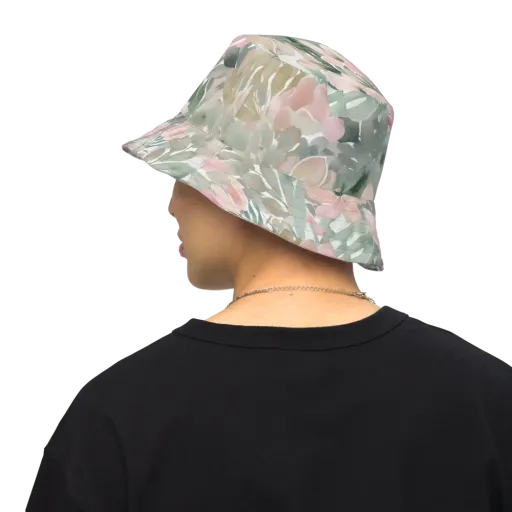 Sage Blossom on a Reversible Bucket Hat