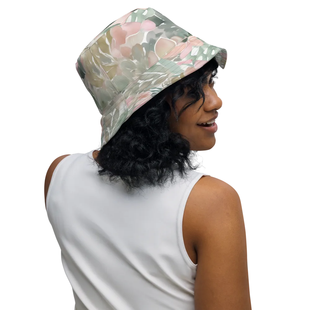 Sage Blossom on Reversible Bucket Hat — Right Outside