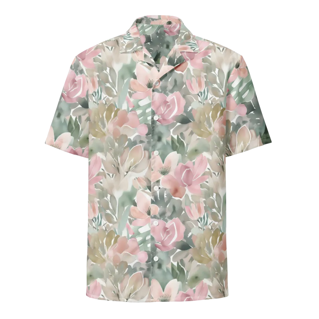 Sage Blossom on Button Shirt — Front
