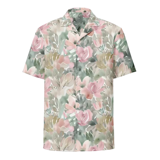 Sage Blossom on a Button Shirt
