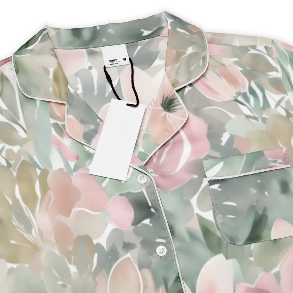 Sage Blossom on Women's Short Sleeve Pajama Top — Product details