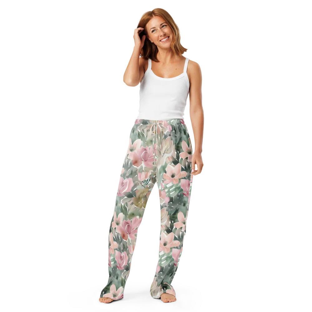 Sage Blossom on Women's Pajama Pants — Front