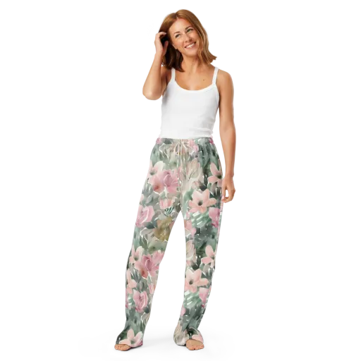 Sage Blossom on a Women's Pajama Pants
