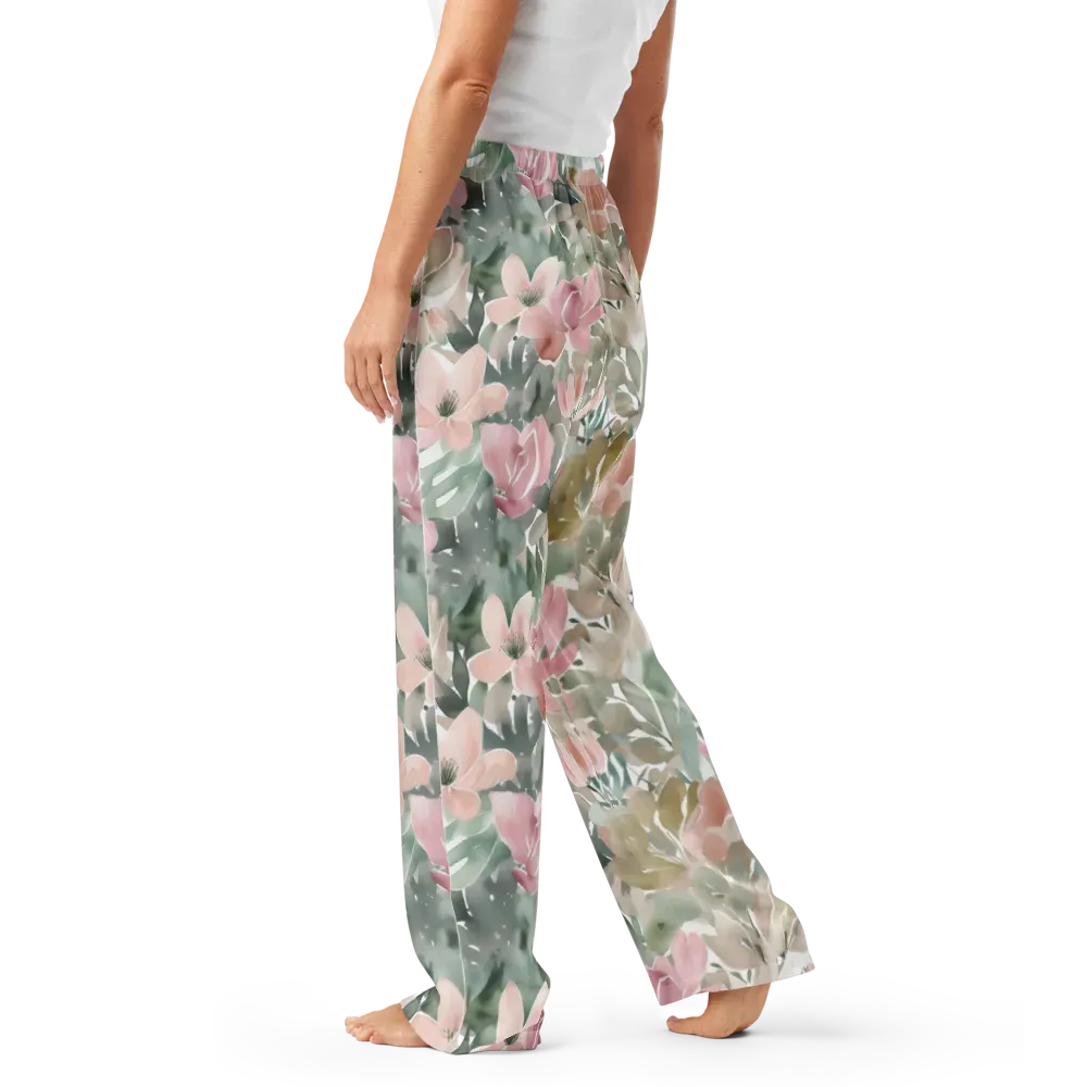 Sage Blossom on Women's Pajama Pants — Left