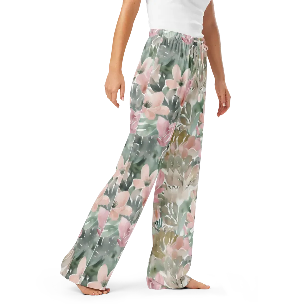 Sage Blossom on Women's Pajama Pants — Right Front