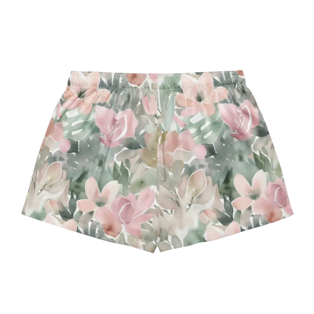 Sage Blossom on Women's Pajama Shorts — Back