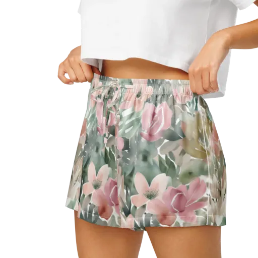 Sage Blossom on a Women's Pajama Shorts